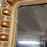 Antique gilded and lacquered mirror, original Napoleon III