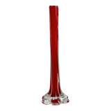 Vase soliflore en verre rouge.