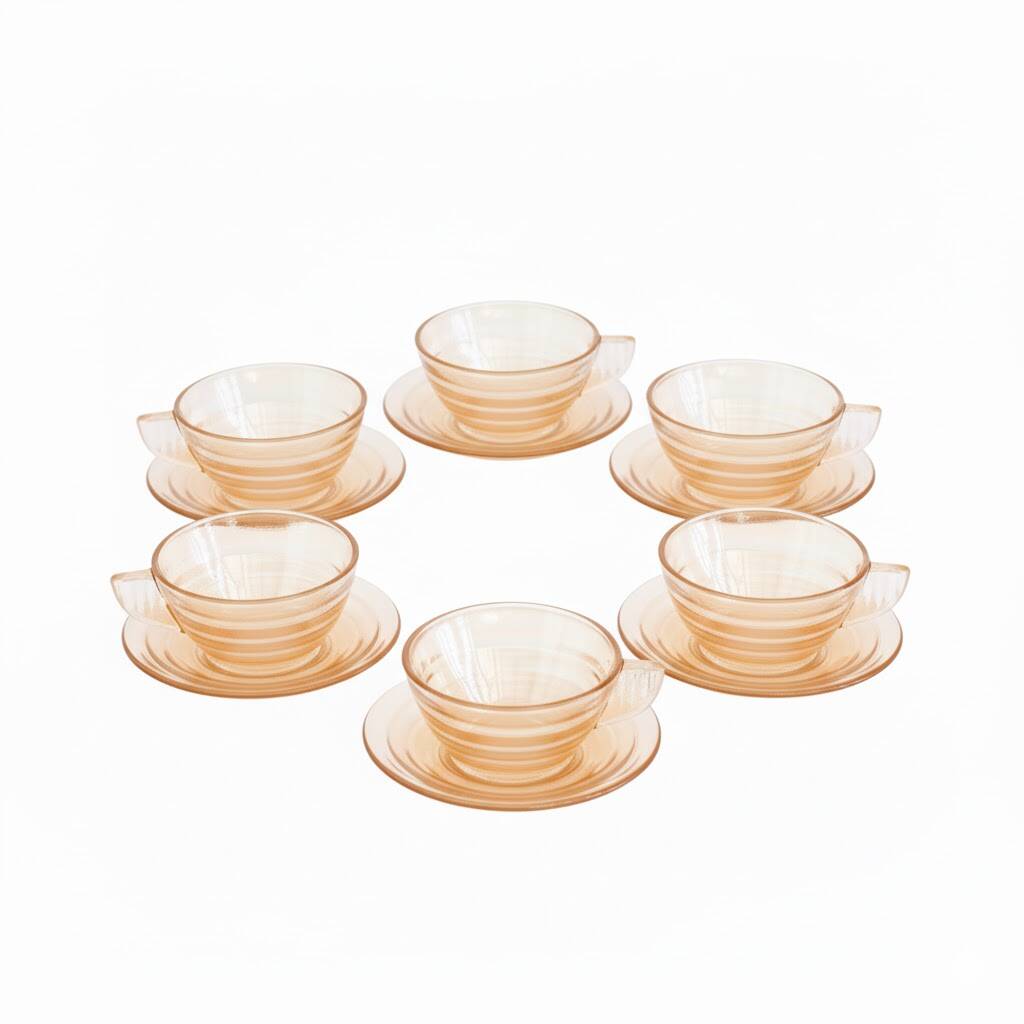 6 tasses à espresso et soucoupes « Gondolo » Design inspiré de l'Art déco