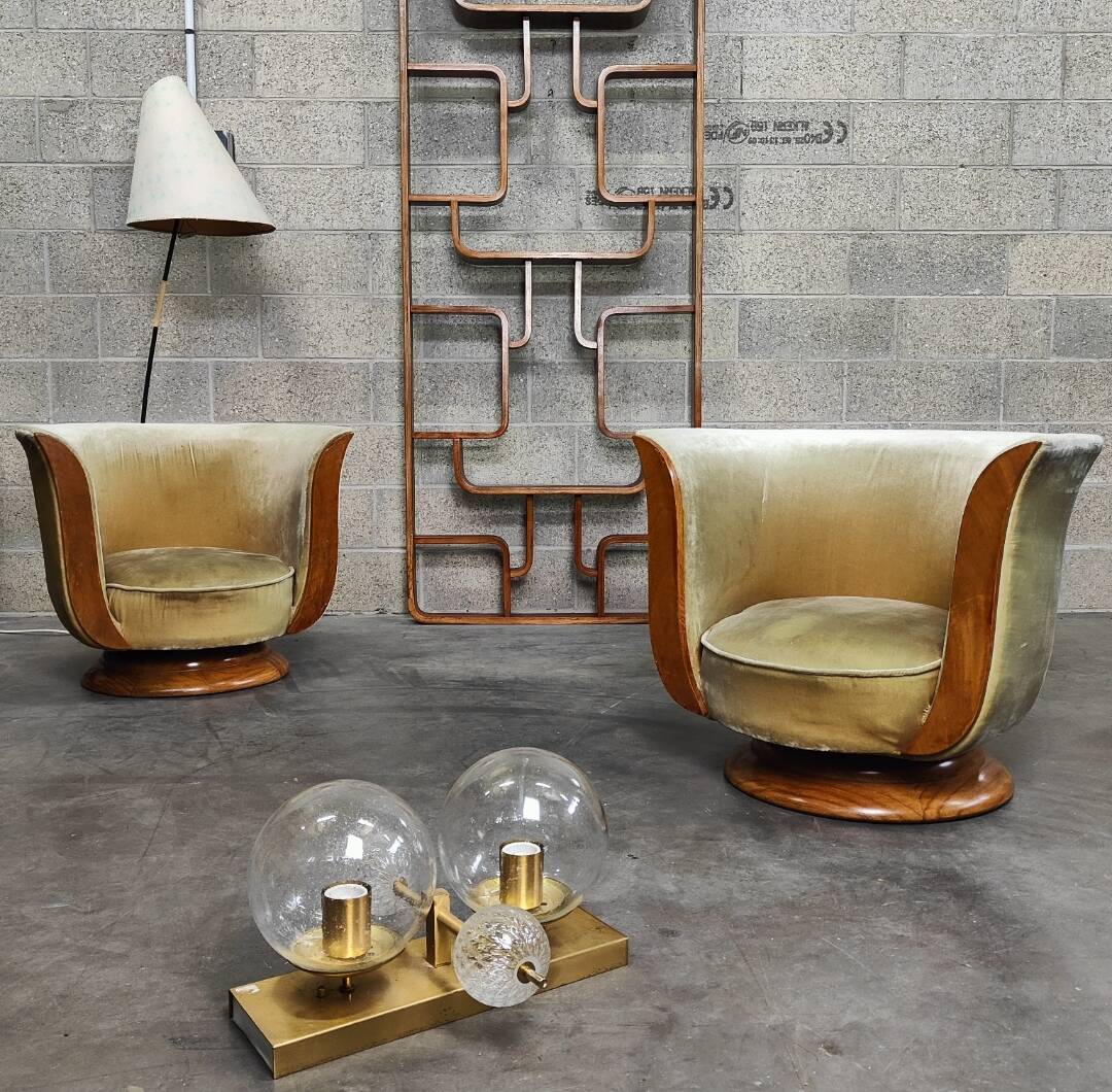 Pair of Art Deco armchairs 1930 "Le Malandre"