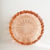 Pink chiseled glass catchall