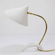 White brass desk or table lamp in the Louis Kalff style from the 1950s.