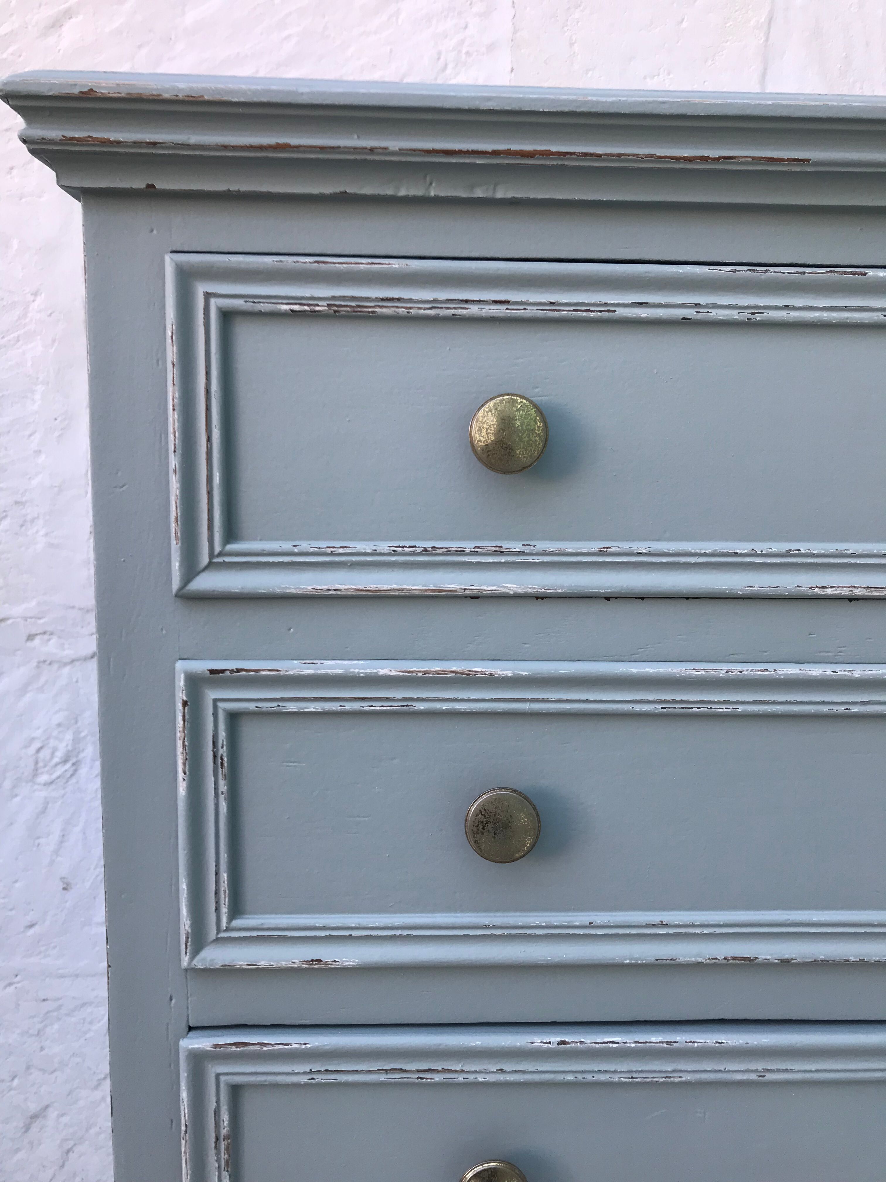 Antique chest of drawers 5 drawers patinated