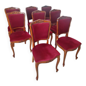 Superbe ensemble de (8/10)chaises - massif