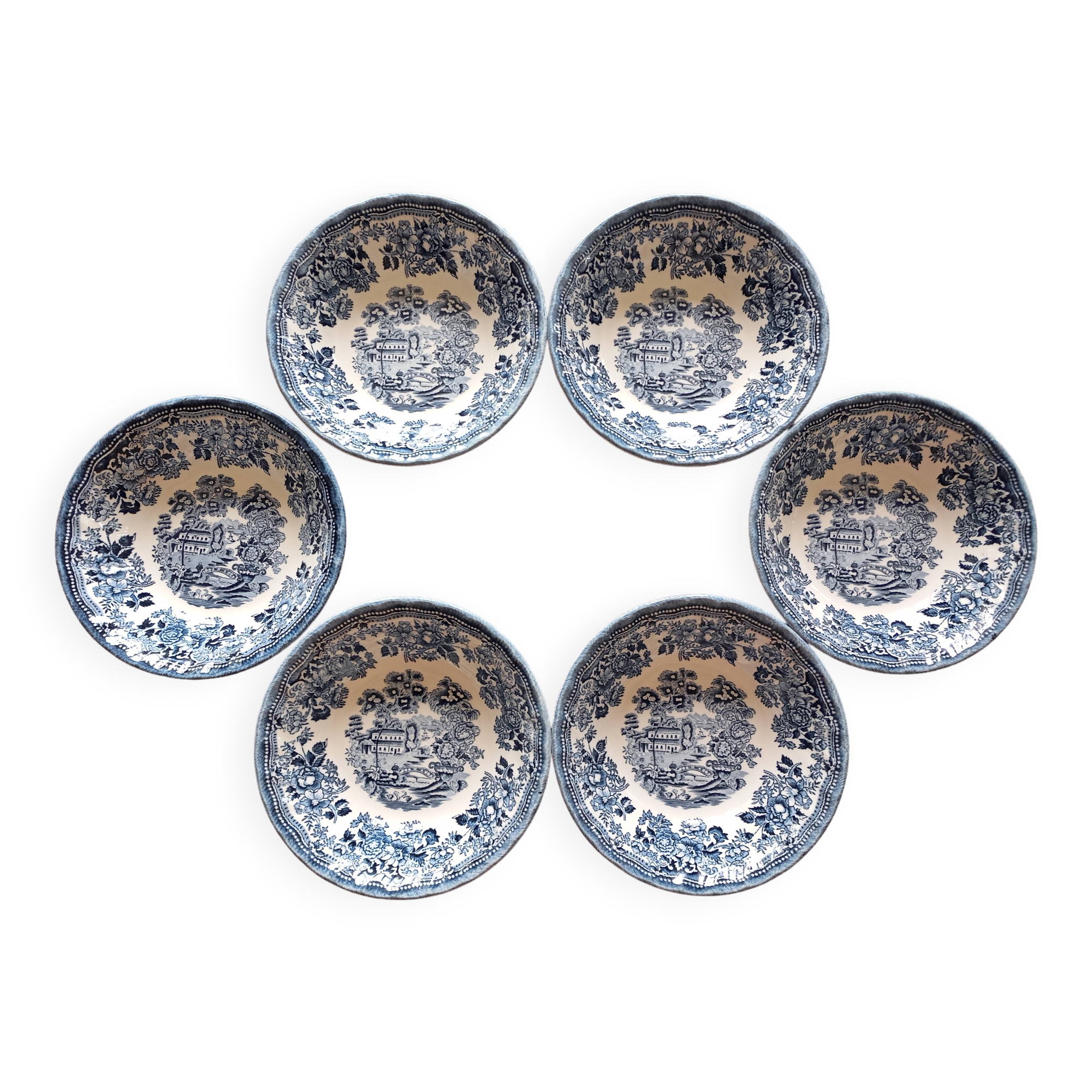 6 English Churchill bowls "The Georgian Collection"