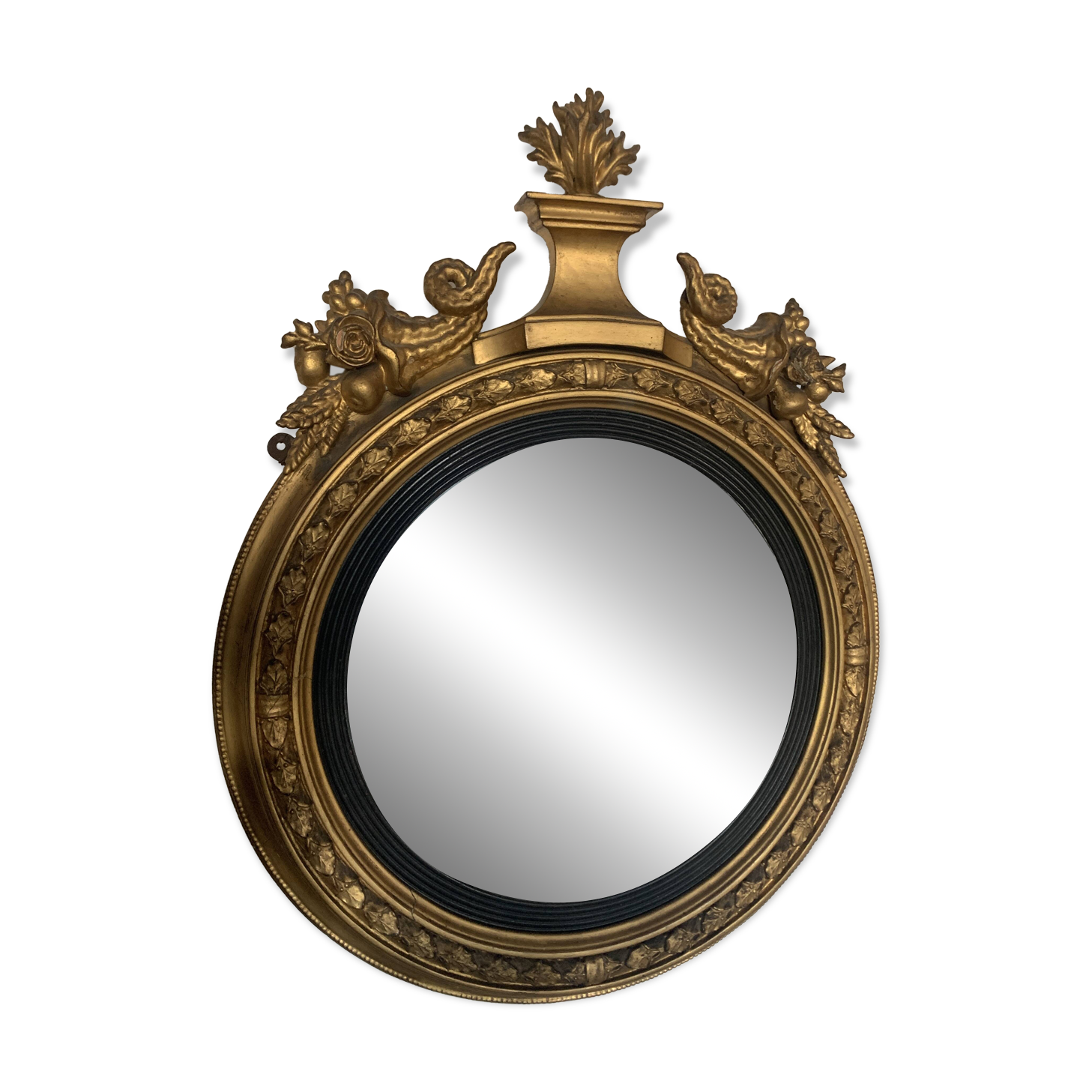 Miroir sorcière en bois sculpté doré XIX siècle