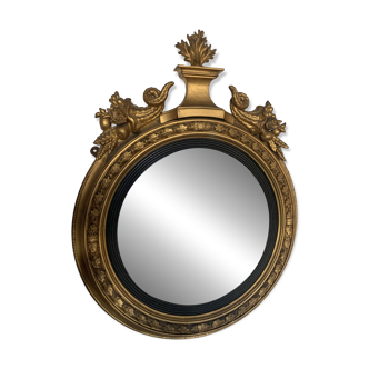 Miroir sorcière en bois sculpté doré XIX siècle