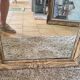 Miroir Louis Philippe décors faux bois  93 x 69 cm
