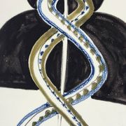Cup Vide Poche Roger Capron Serpents decor ceramic France 1950