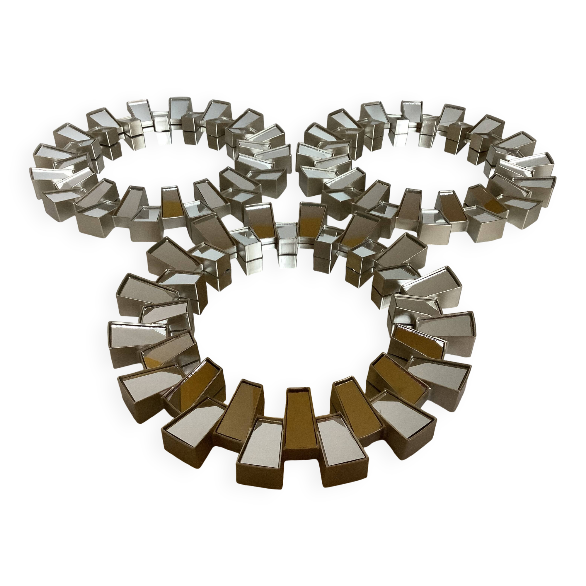 Trio of silver-framed mirrors