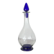 Art Deco glass carafe with glass stopper and blue base 0.7 l