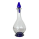 Art Deco glass carafe with glass stopper and blue base 0.7 l