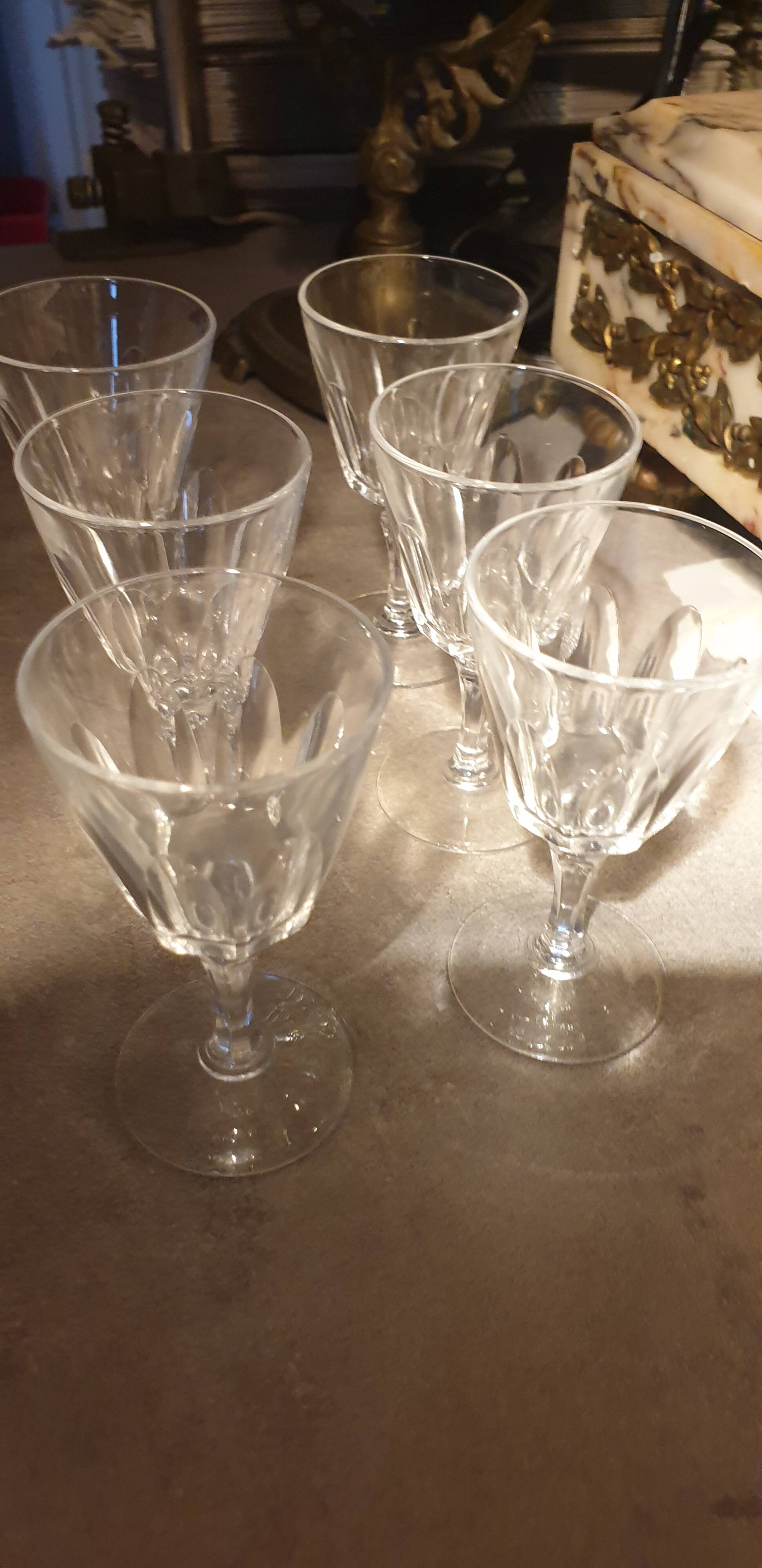 Set of 6 crystal liquor glasses