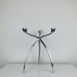Space Age tripod candle holder by De Bijenkorf in aluminum, 1970s
