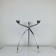 Space Age tripod candle holder by De Bijenkorf in aluminum, 1970s