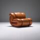 Velasquez Vintage Lounge Chair in Cognac Leather by Mimo Padova Italy