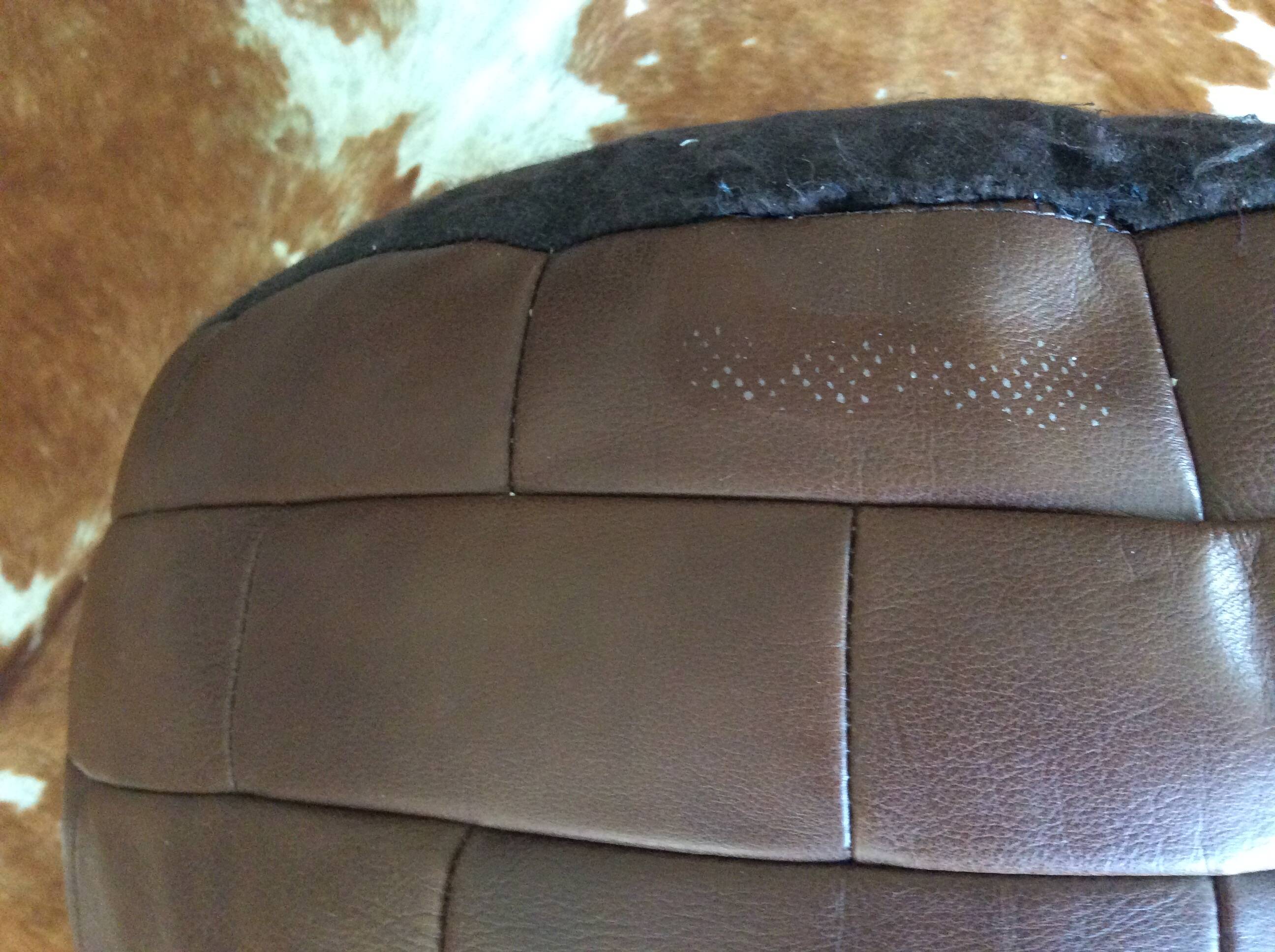Pouf en cuir patchwork