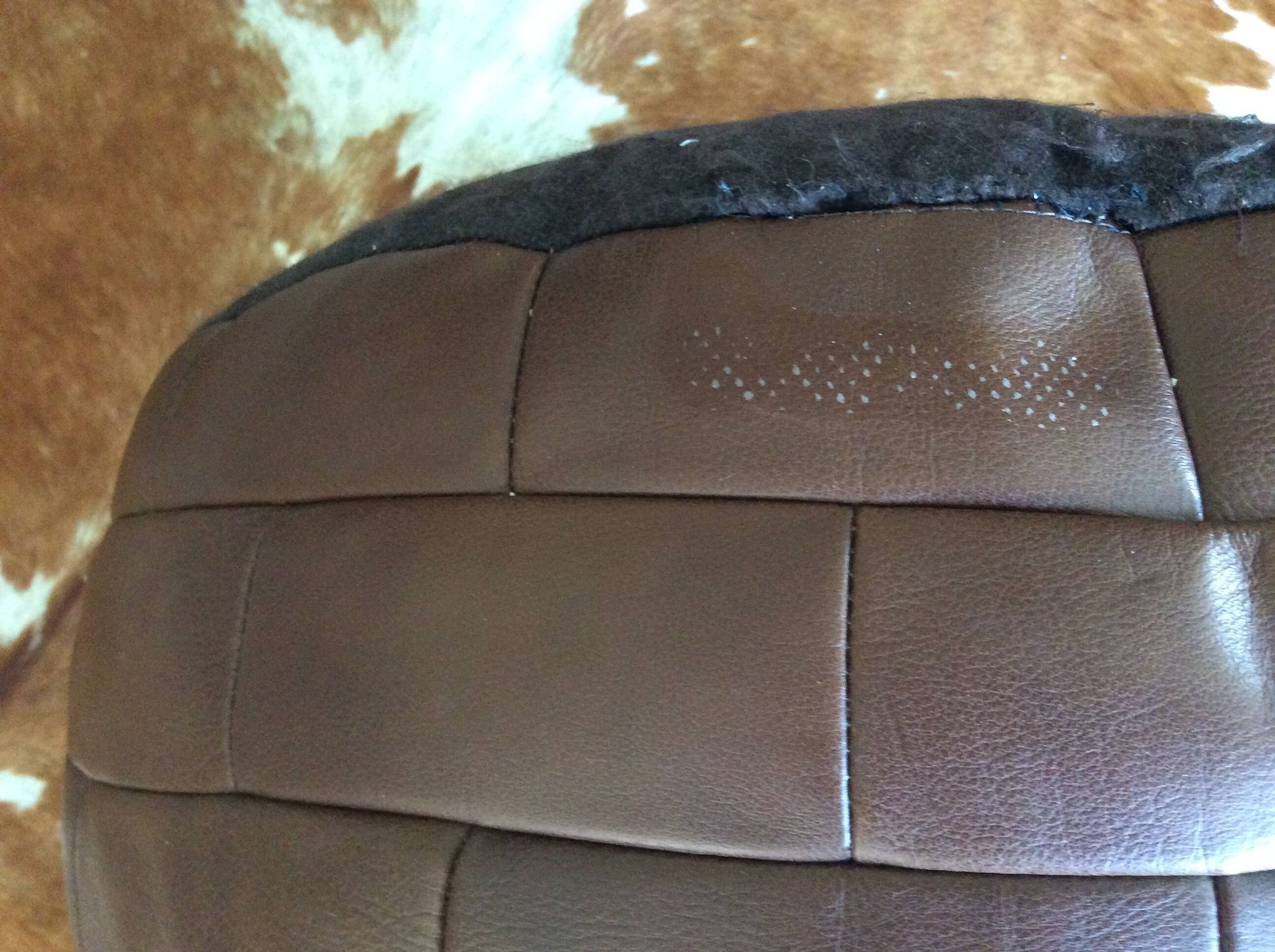 Pouf en cuir patchwork