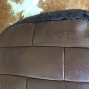 Pouf en cuir patchwork