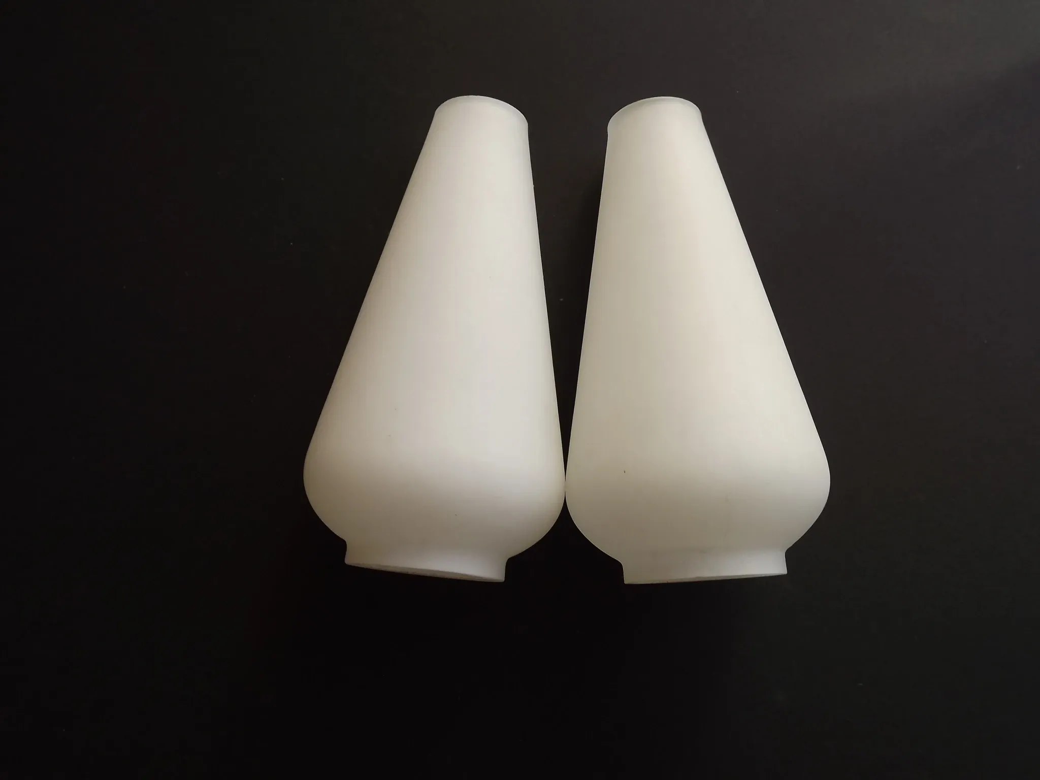 Pair Vintage Opaque White Glass Replacement Shades Chandeliers/Wall Lights