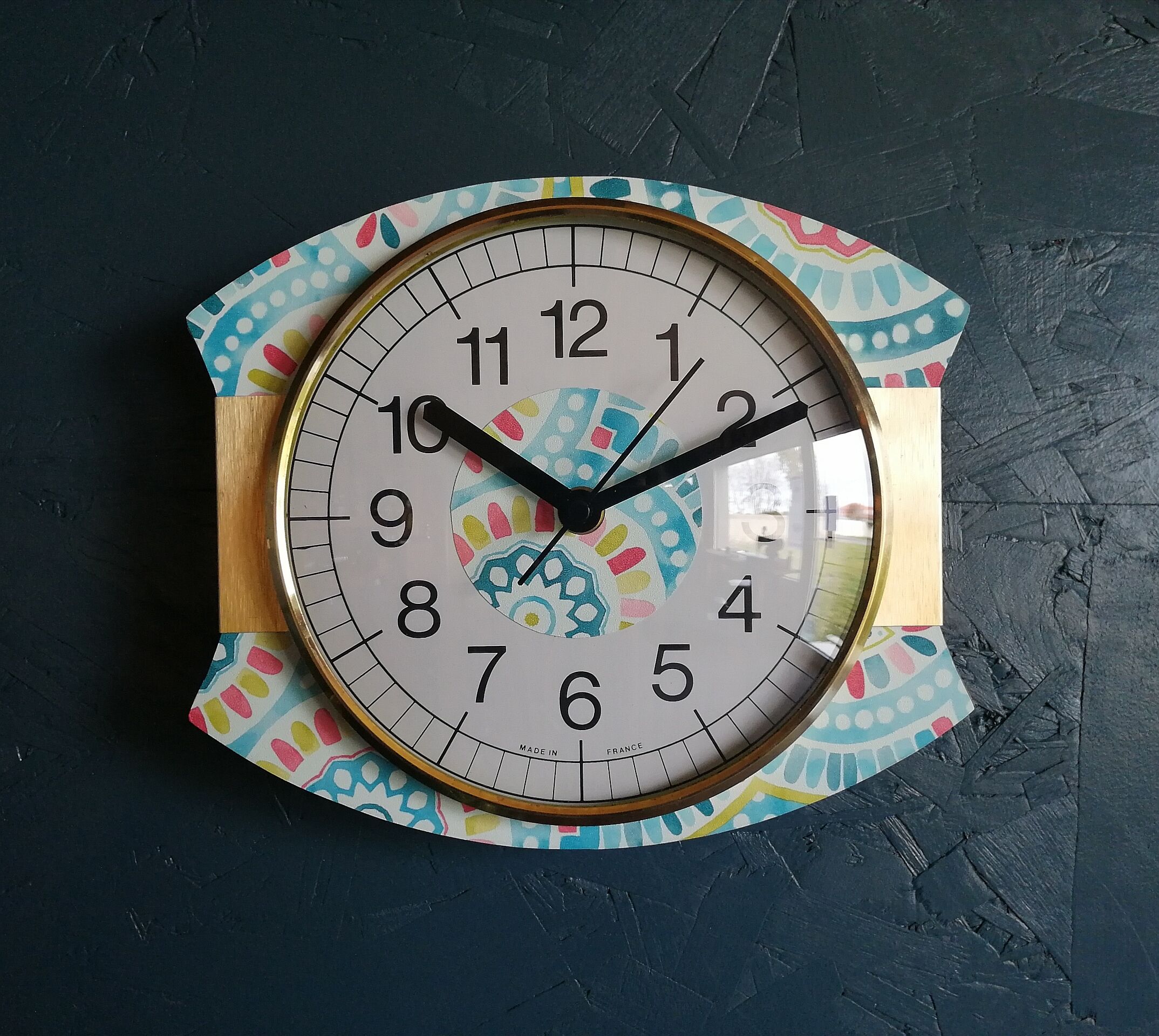 Vintage silent wall clock "Japy Folk"