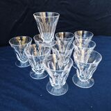 10 faceted white wine glasses