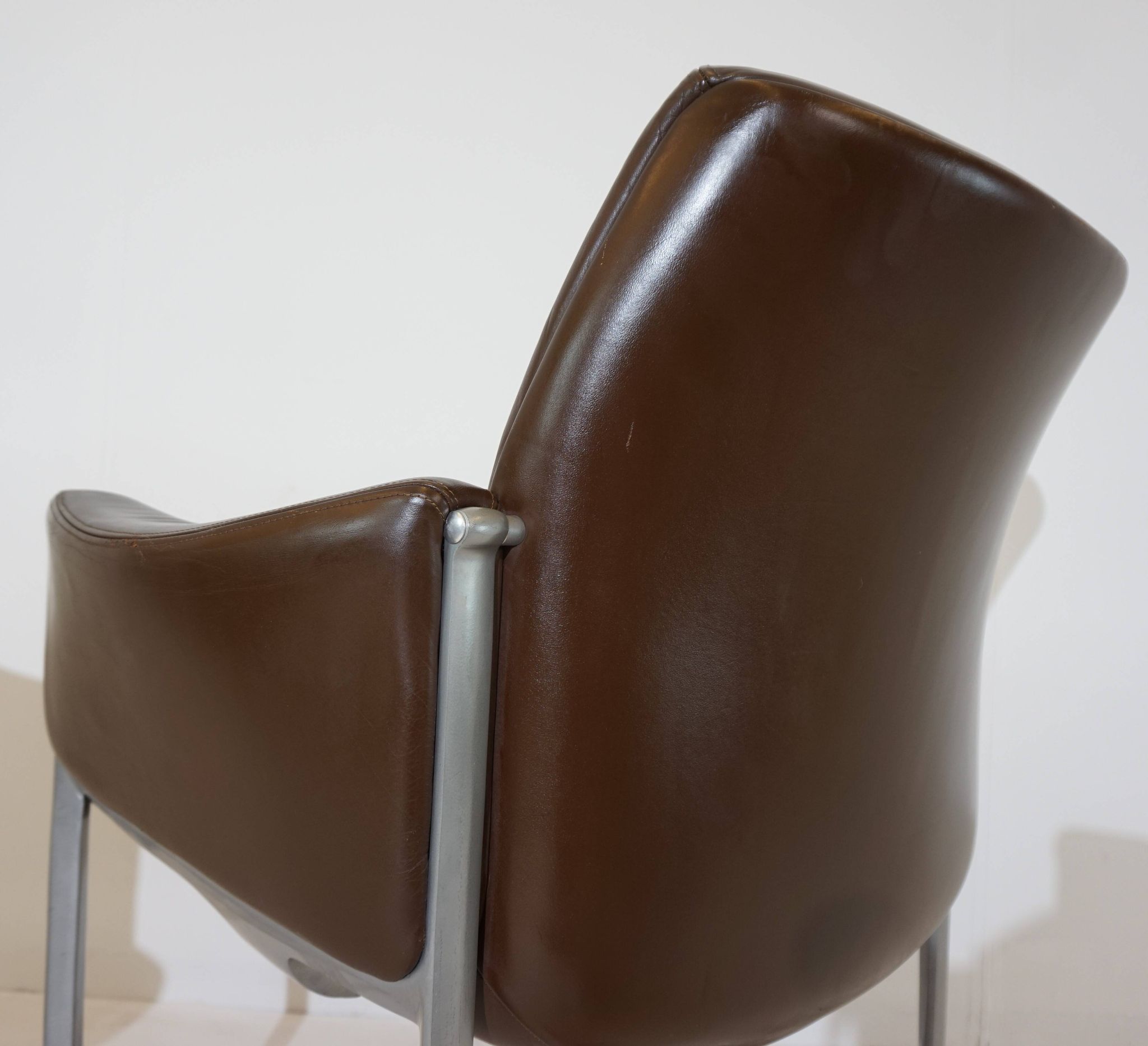 Röder Söhne Set of 3 leather office/dining room chairs by Miller Borgsen