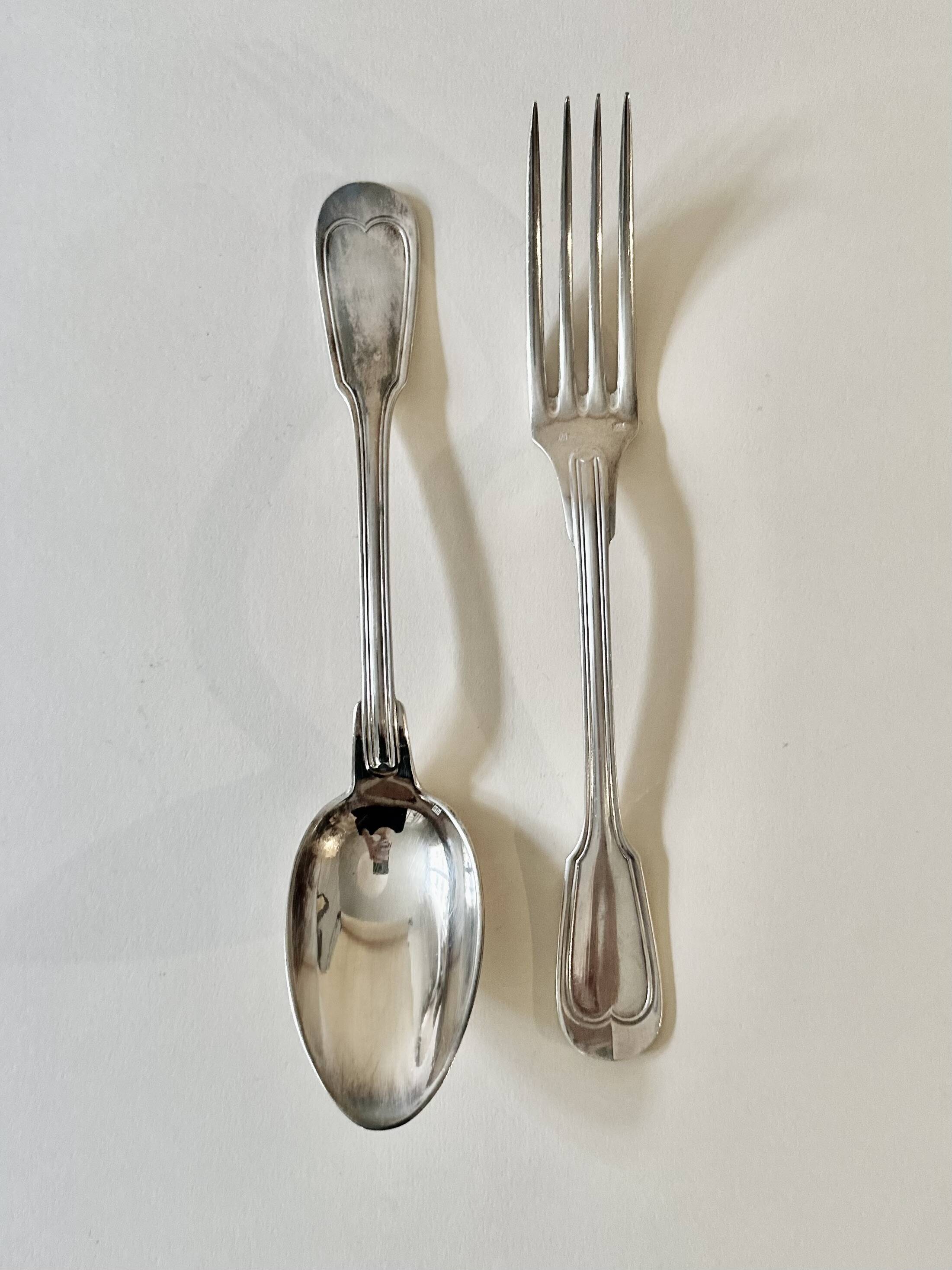 Twelve-piece silver-plated cutlery set