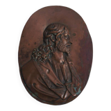 Plaque en bronze, Jésus de profil