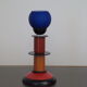 Pair of bedside lamps 1980 blue glass