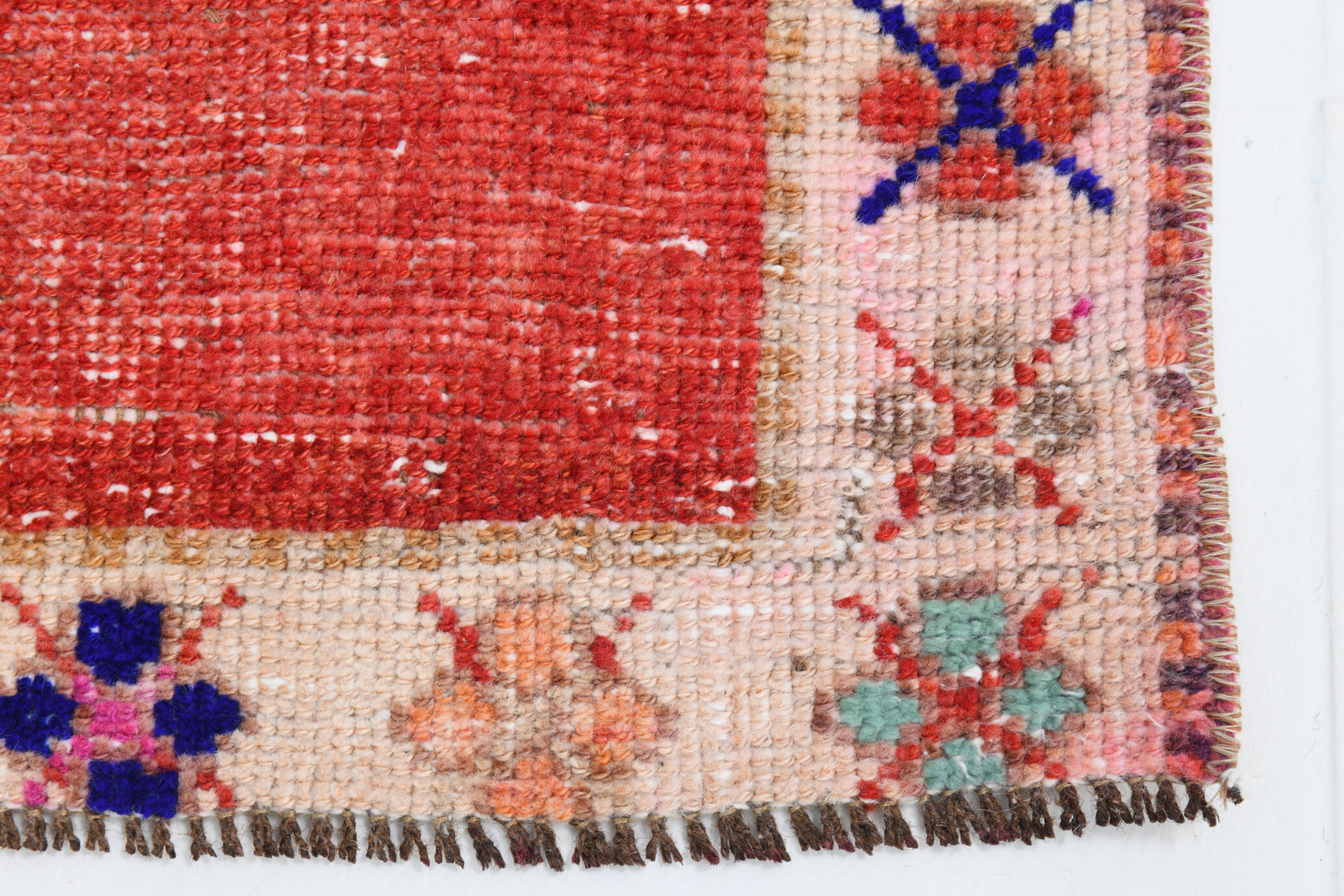 3x7 short vintage oushak runner rug