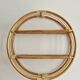 Étagère murale circulaire vintage en Rotin/Bambou bohème '70s/'80s -