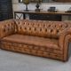 Chesterfield sofa in tan leather