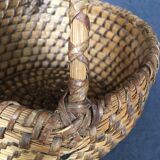 Woven straw handle basket