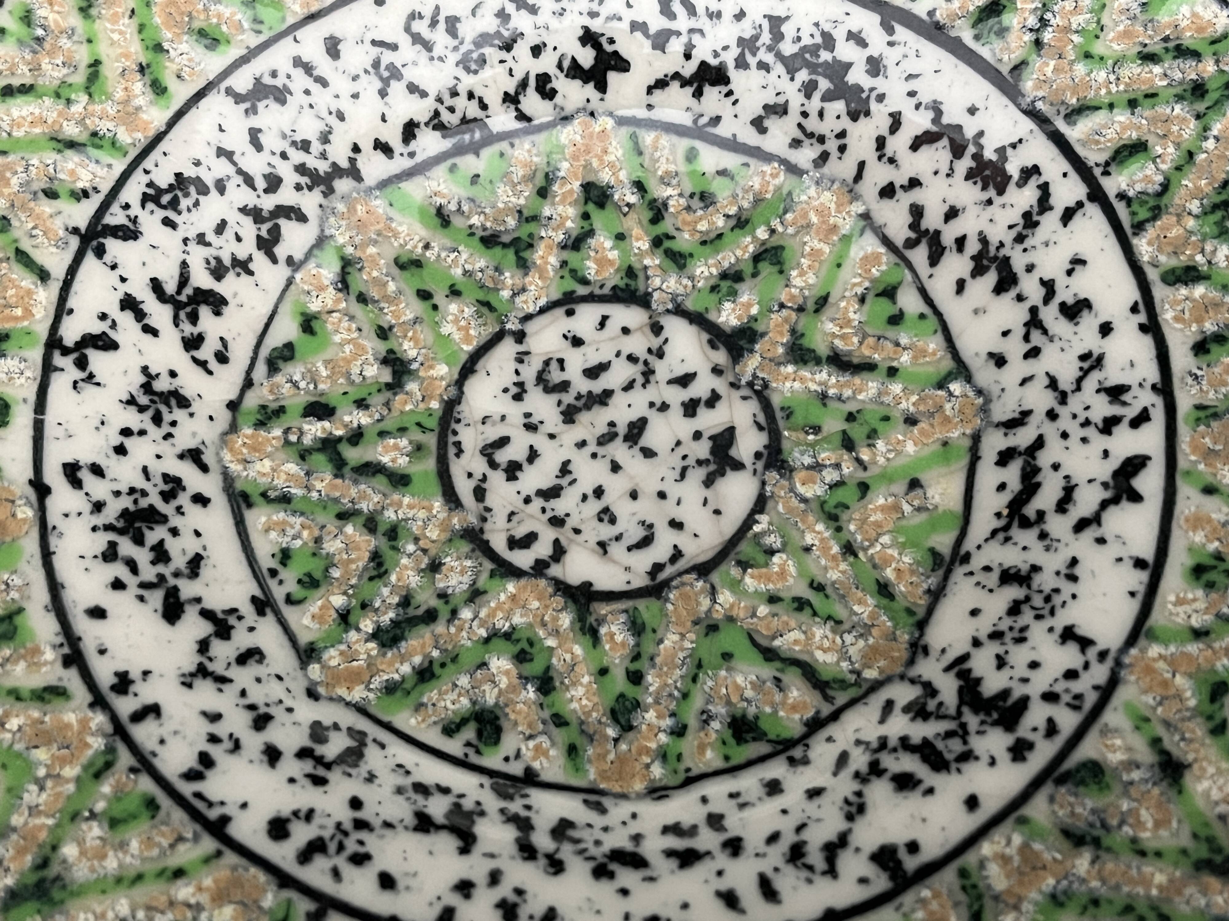 Art Deco polychrome ceramic cup with geometric patterns, 20th century