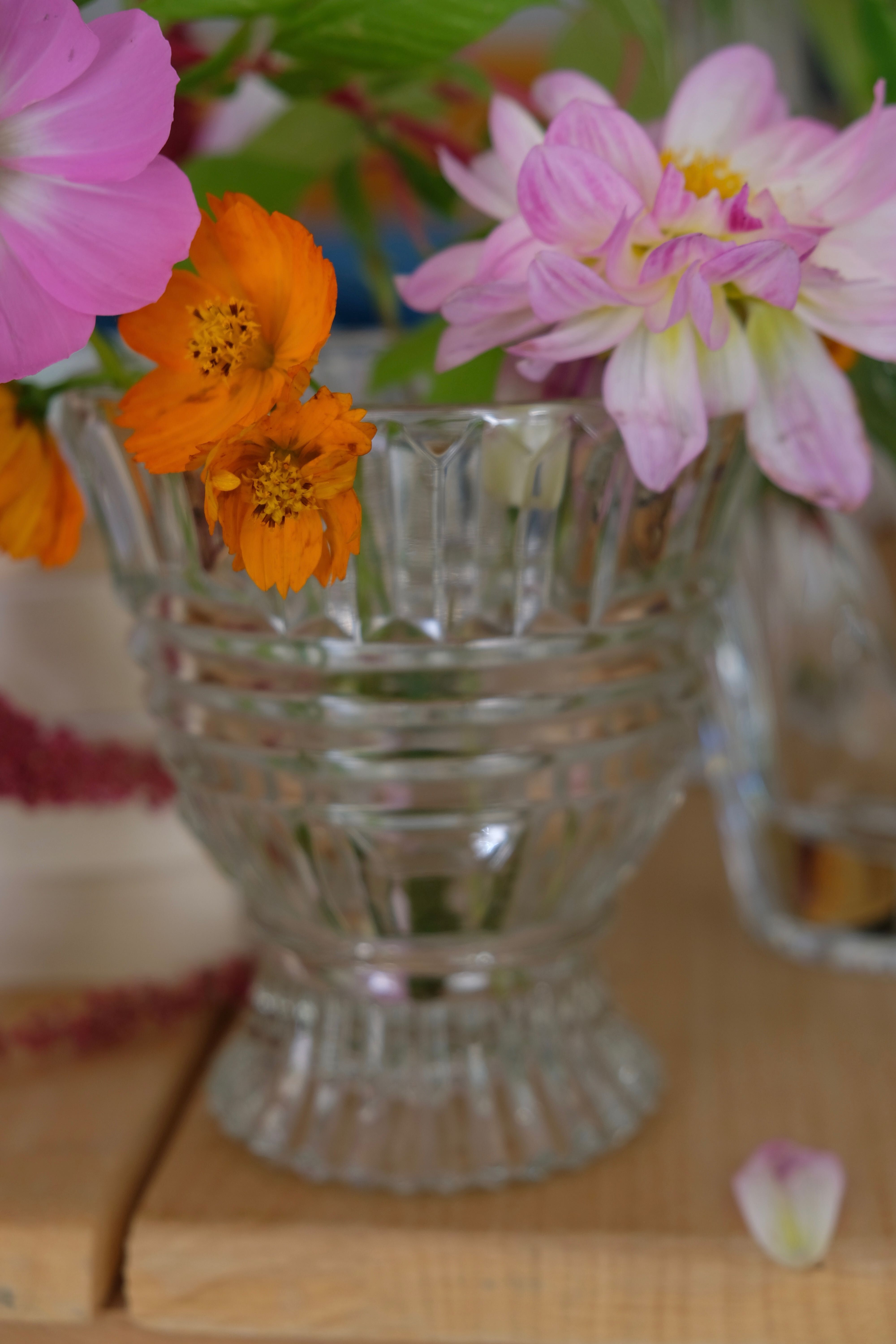 Carved crystal vase from the 50s