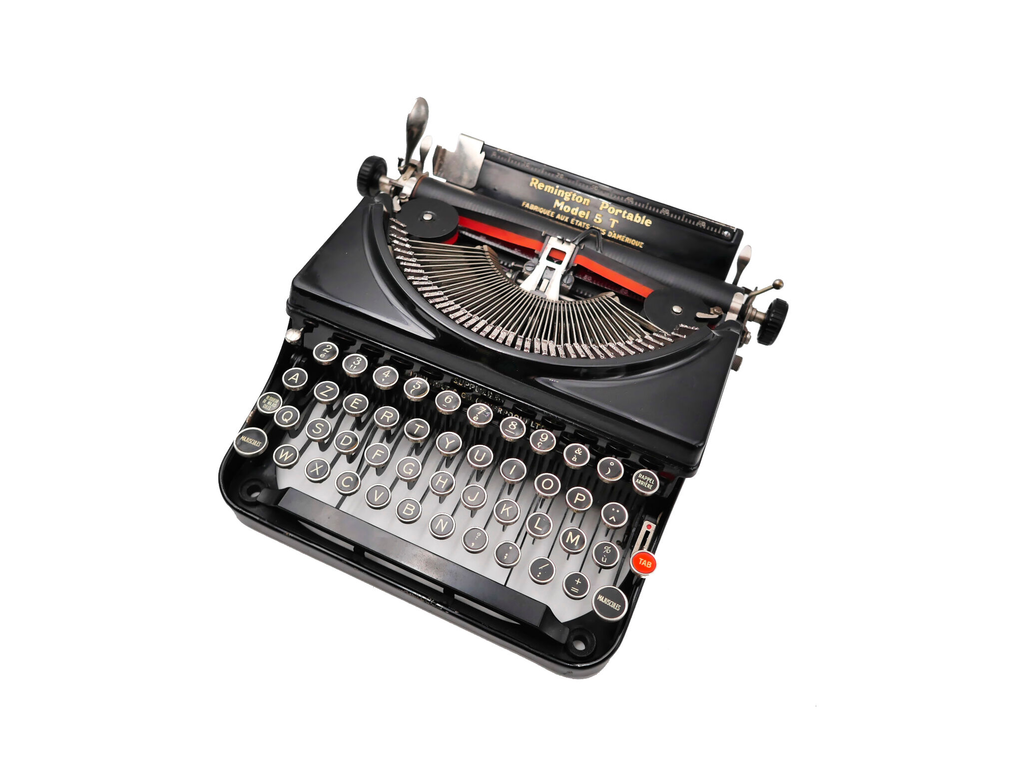 Typewriter Remington model 5T black usa revised ribbon new