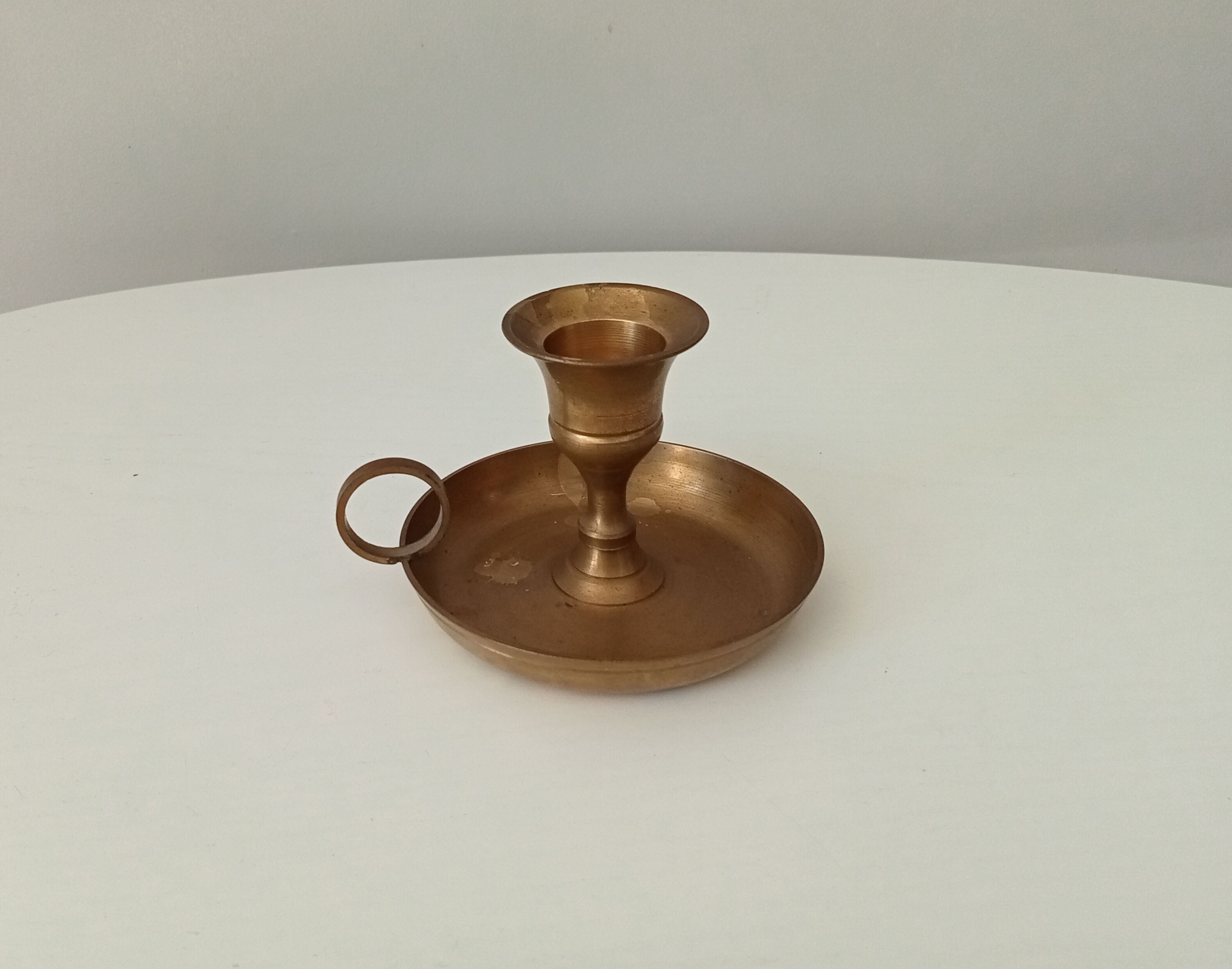 Vintage brass hand candle holder