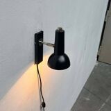 Mid-century German black minimalist wall lamp by Hustadt, 1960s.