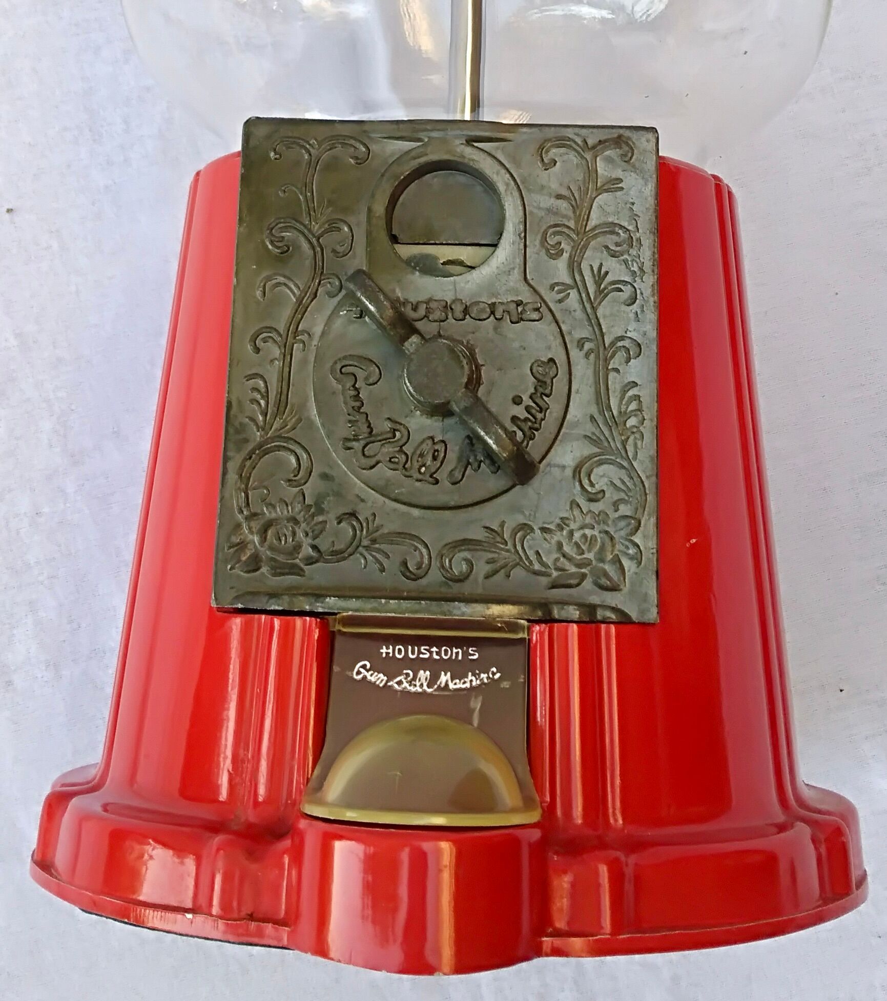 Candy, chewing gum, peanut glass and metal dispenser