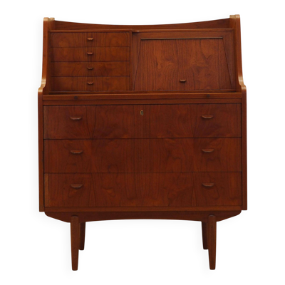 Bureau secrétaire en teck, design danois, années 1970, fabricant : AG Spejl Kobberbes