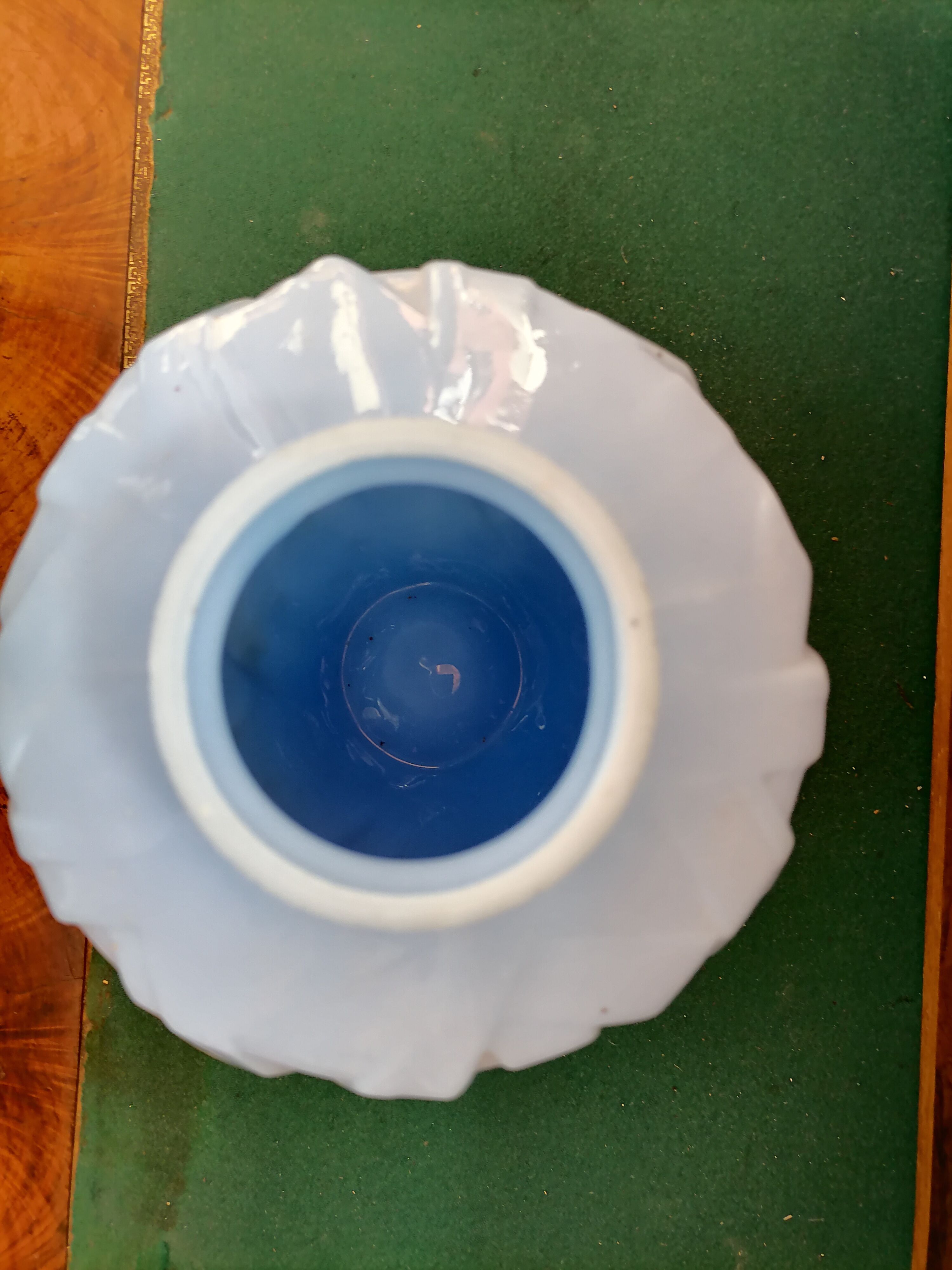 Art Deco blue opaline vase