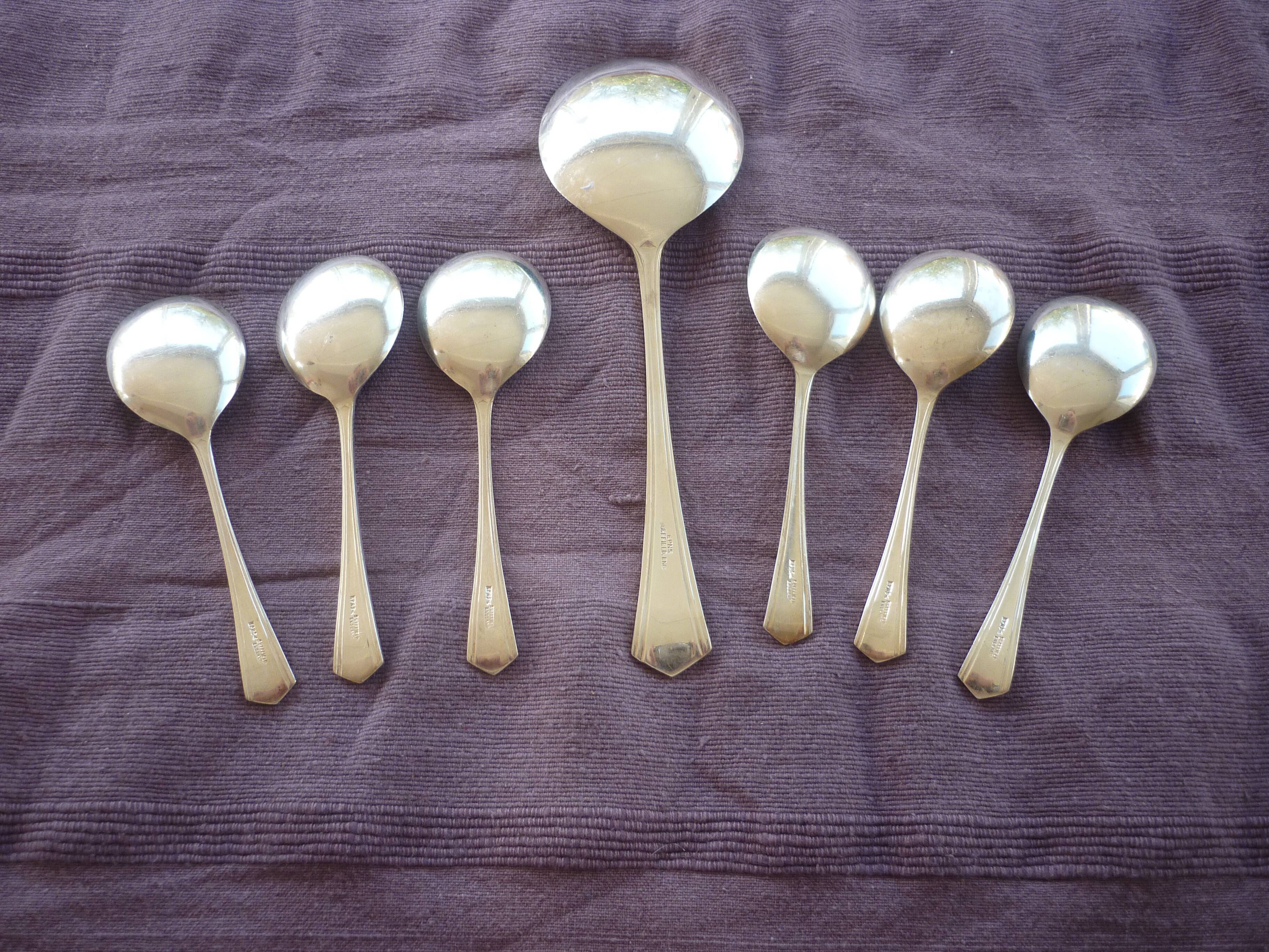 English silver metal ice cream service
