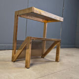 Brass magazine rack by Belgochrom, 1970s