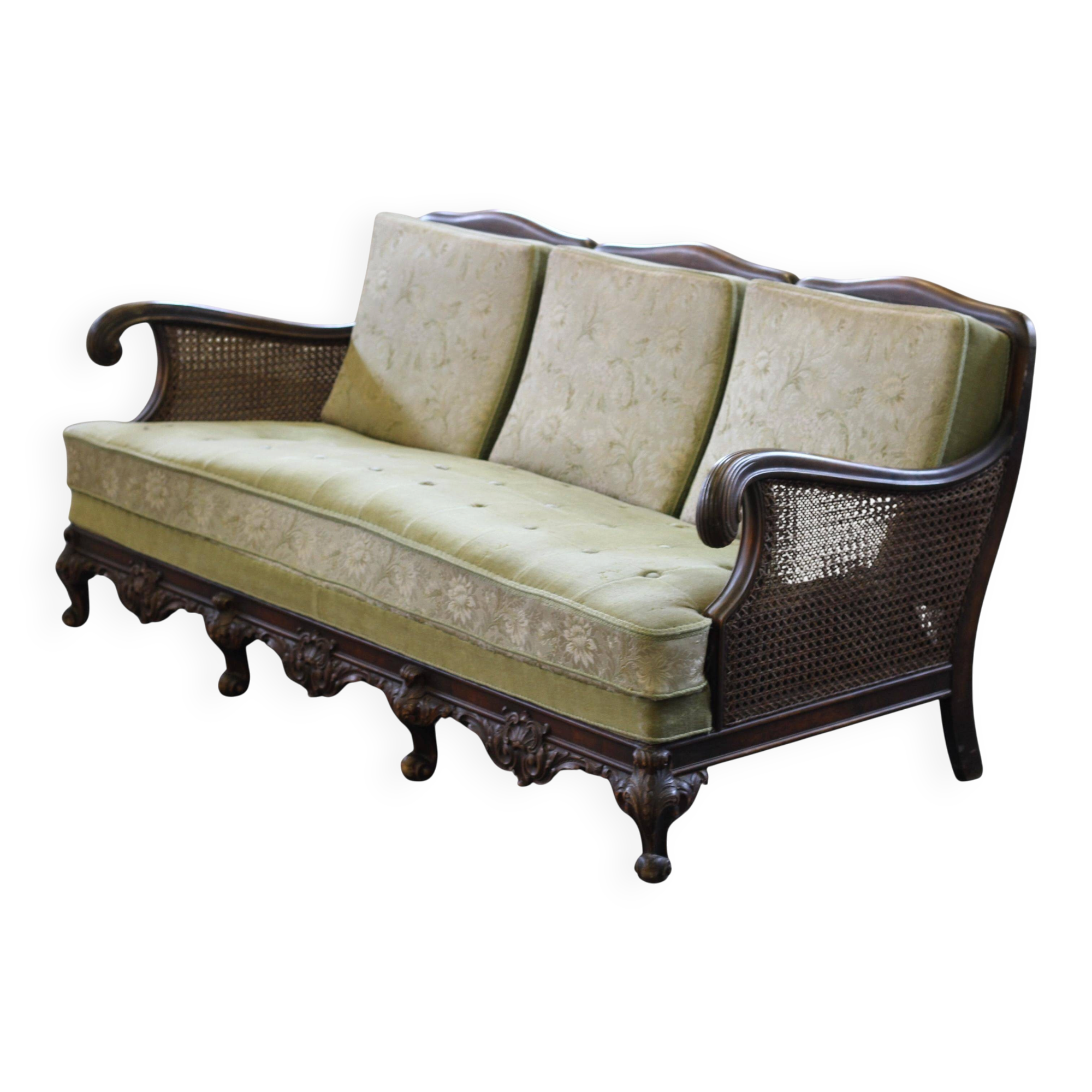Bergere Sofa from 1900s, French Inspired, Danish Craftmanship