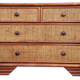Commode Maugrion for Roche Bobois, wood and rattan, 80s
