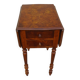 Bedside table with large flap top in burl walnut