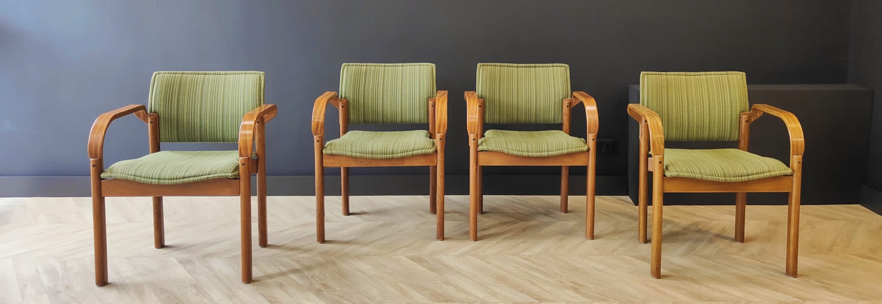Four mid century armchairs vintage - set of 4 chairs