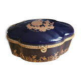 Porcelain jewelry box Limoges Oven Blue