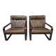 Pair of vintage 1970s faux leather armchairs